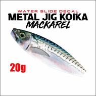 Water Slide Decal Stiker Metal Jig Koika Mackarel 10g 20g 40g 60g 80g 100g 200g
