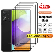 4pcs For Samsung A52 Glass Samsung Galaxy A52 Tempered Glass 9h Protective Full Cover Glue For Scree