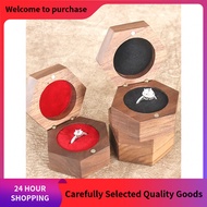 JOJO'S L. PD. report. report.Ring Packaging Box Wooden Material Flannel Lining Hexagon | Report Tick