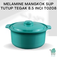 TOPTON Premium Melamine Soup Bowl with Upright Lid Handle 8.5 Inch T0208 Soup Container Serving Bowl