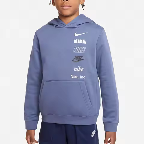 Nike Official Genuine 2024 Big Kids Fleece Loose Sportswear Hoodie DX5158-491
