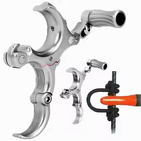 Archery Release Compound Bow 3/4 Fingers Adjustable Thumb Trigger Grip Caliper High Carbon Steel Arc