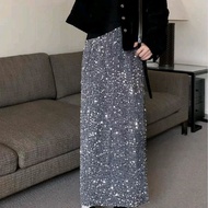 Blink-blik Velvet Sequin Skirt Long Velvet mote2 Skirt