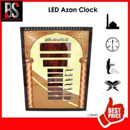 Digital Led Azan Wall Clock/ Jam Dinding Azan Led Digital – With Remote/ Azan &amp; Prayer Reminder/ Alarm Clock