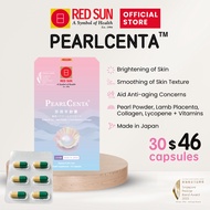 RED SUN PearlCenta |  Pearl Powder + Lamb Placenta | Wrinkles, Pores, Pigment | Skin Health | 30 Cap