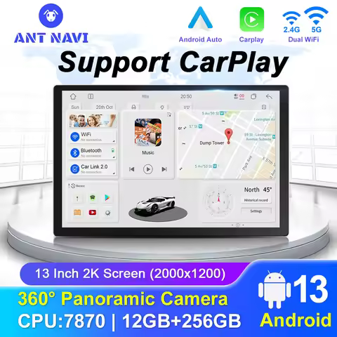 13 inch 8G 256G With 360 Degrees Around A7870 Android 13 Car Radio GPS Navigation Automotive Multime