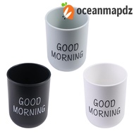 OCEANMAPDZ Good Morning Cup for Beverages Heat-resistant Plastic Toothbrush Holder Storage Organizer