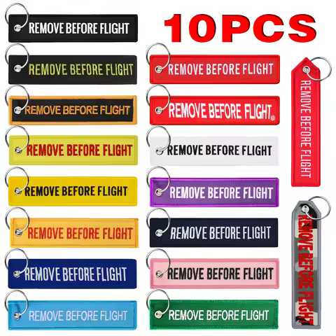 10Pcs Keychain Embroidery Aviation Key Ring Chain for Aviation Aircrafe Travel Fashion Gift
