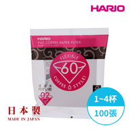 HARIO 日本製V60錐形白色漂白02咖啡濾紙100張