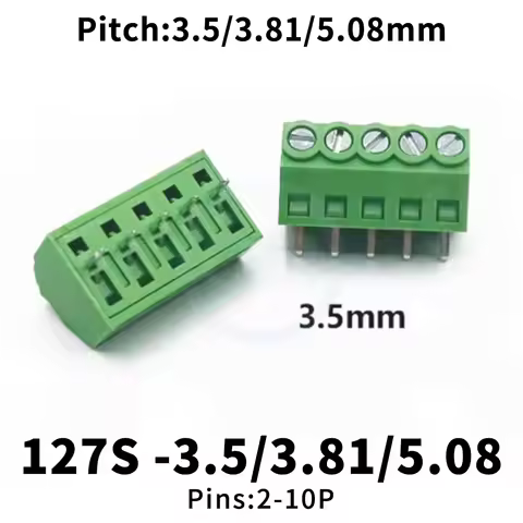 (5 Pcs) 127S - 3.5mm / 3.81mm 127S - 5.08mm KF102 Slant PCB terminal block DG381S connector SMKDS1 2