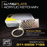 NANO PLATE Acrylic Keychain Number Carplate Kereta Nombor Rantai Kunci Gantungan