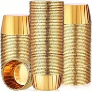 25/50pcs Gold Cupcake Liners, Disposable Muffin Cups, Grease-Proof Baking Cups, Aluminum Foil Muffin