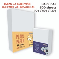 [BUKAN A4 PAPER] 500pcs A5 PAPER/ WHITE PAPER/ COPY PAPER/ KERTAS A5 / MULTIPURPOSE PAPER A5 70gsm 8