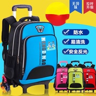 ✨Children's trolley bag✨Troli beg sekolah lelaki rendah 1-3-5 gred tiga roda kanak-kanak perempuan 6-12 tahun kalis air/