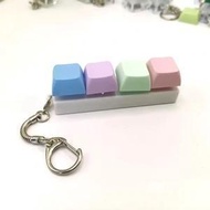 Macaron Color Press Keyboard Toys 4Keys Keycap Sensory Fidget Keychain Decompression Toys Mechanical