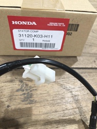 ( 31120-K03-H11 ) ชุดขดลวดสเตเตอร์ มัดไฟ เวฟ110i สตาร์ทมือ