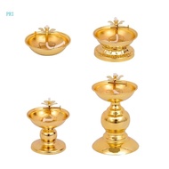 pri Dimmable Lamp Holder Alloy Oil Lamp Dish Cooking Oil Lamp Butter Lamp Ever-burning Lamps for Indoor Use Desktop Deco