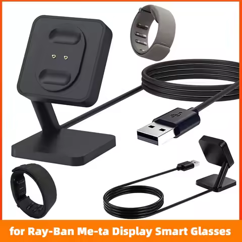 Charging Dock Stand For Ray-Ban Me-ta Display Smart Glasses Magnetic Charger Cable