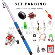 🇲🇾 1 Set Joran telescopic + Mesin 5000/7000 panjang 2.1m/6.8 feet