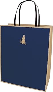 Indigo MOOMIN MC023 Moomin Handbag, Paper Bag, Carrying Bag, M, Navy, 1 Piece
