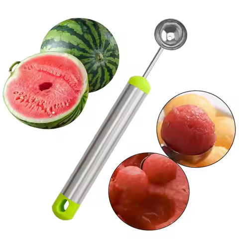 Melon Baller Spoon Portable DIY Fruit Baller Tool Fruit Scooper for Watermelon Cantaloupe Sorbet Mea
