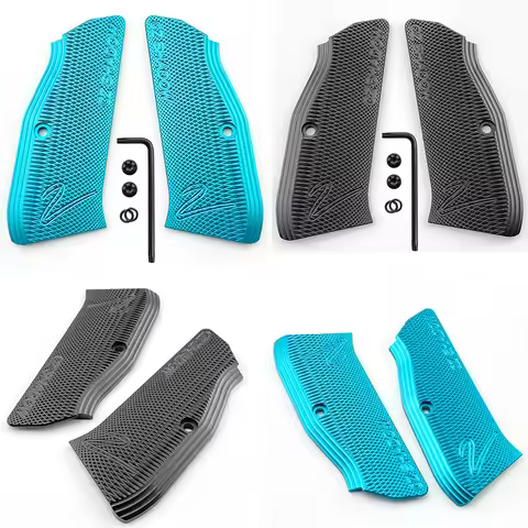 1 Pair CNC Custom CZ Shadow 2 Grips Aluminum Alloy Grips Scales for CZ 75 Full Size SP-01 Series Sha