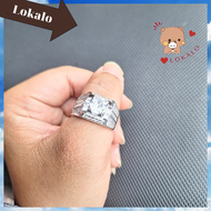 Nhẫn Nam Bản Vuông Viền Đá Lõi Đồng Mạ Bạch Kim Cao Cấp Lokalo - Nhẫn Nam Trắng Đeo Rất Đẹp M2 19.4.