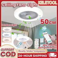 Ceiling Fan Light Intelligent 6-Speed Timed 3 Colors Light Exhaust Fan Bedroom Ceiling Light Fan Wit