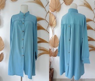 Tunik cringkle/tunik kancing depan full/ tunik bahan cringkle airplow/ atasan wanita terbaru