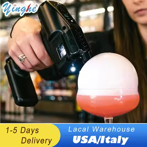 Cocktail Smoke Gun, Vapour Blaster Cocktail Bubble Smoke Gun with 5-Flavour Aroma Liquid and Edible 