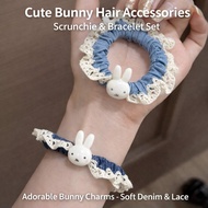 Sweet Lace B8E9 Miffy Bunny Hair Tie Simple Cute Ponytail Scrunchie High Value Ins Style Hair Access