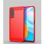 For Huawei Y7A Case Carbon Fiber TPU Soft Silicone Back Cover