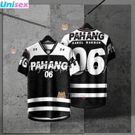 Jersey Pahang 2024 Design Jersey Baju Lelaki Dewasa Berkolar Round Neck Jersey Futsal Baju Black Mal