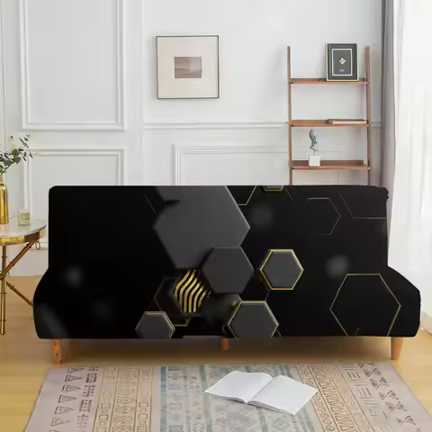 Technology geometric elastic sofa bed cover, living room sofa bed cover, dustproof machine washable 