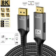 Cáp 8K/60Hz 4K/144Hz 1080p/240Hz DP Sang HDMI DSC 324Gbps Cho PC Máy Chiếu HDTV Máy Tính Xách Tay -