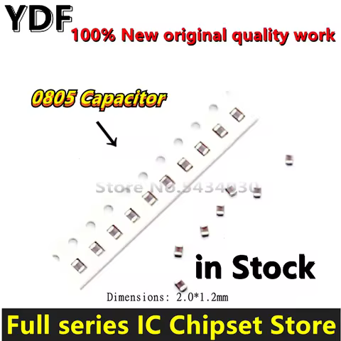 (100pcs) 100% New 0805 50V Capacitance 1NF 1.2NF 1.3NF 1.5NF 1.8NF 2NF 2.4NF 3NF 3.9NF 4.7NF 5NF 5.6
