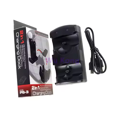 1PCS Suitable for PS3 controller 2-in-1 USB Charger Stand Dock For PS3 Move Wireless Gamepad Handle 