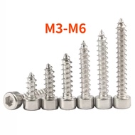 [XJK] Nickel-plated Cylindrical Head Hexagon Socket Screw Cup Head Self-Tapping Screw M3 M3.5 M4 M5 M6