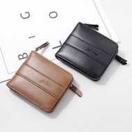 Men's Wallet Men's Wallet Men's Soft Leather with Multi-Functional Short Zipper Horizontal Wallet
