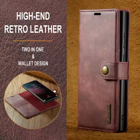 DG.Ming For Samsung S25 Edge/Ultra S25 a56 A55 A54 A33 A53 2-Folding Magnetic Wallet Phone Case for 