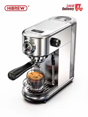 HiBREW 20Bar Semi Automatic Espresso Coffee Machine Temperature Adjustable Cold/Hot Super Slim Coffe