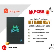 PCBS NLT Holy Bible Dark Navy Blue Paperback (FONT SIZE 9) New Living Translation - NLT Bible