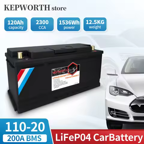110-20 LiFePO4 Automotive Battery 12V 120Ah 2300CCA Lithium Car Start-Stop Battery Replacement for V