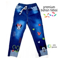 MICKEY MOUSE EMBROIDERED GIRLS' JEANS 1-11 YEARS GIRLS' LONG JEANS GIRLS' LONG JEANS GIRLS' LONG JEA