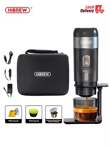HiBREW Portable Coffee Machine for Car & Home,DC12V Expresso Coffee Maker Fit Nexpresso Dolce Pod Ca
