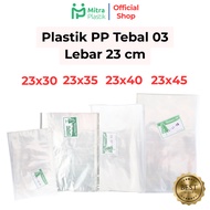 PP Plastic Width 23 Thickness 03 23x30 23x35 23x40 23x45 Transparent Clear Plastic Bag