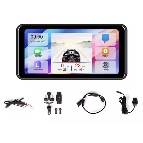 Motorcycle DVR Navigation Screen Carplay Android Auto Screen Motorcycle Multimedia Player