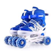Inline Training Skates Kids Kasut Roda Budak Perempuan Lelaki Sepatu Roda 4 Wheels Kanak Set Free Ba