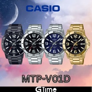 [ORIGINAL + 1YR WARRANTY] CASIO MTP-VD01D MAN ANALOG QUARTZ SPORTY DIVER LOOK GOLD STEEL 100 METERS 