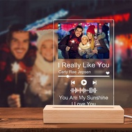 P.K.YO-Personalised Acrylic Spotifys Music Photo Plaque Acrylic Music Plaque with LED Night Light Mo
